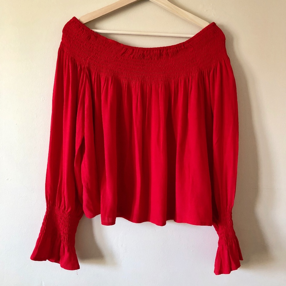 Forever 21 Off-The-Shoulder Bell Sleeve Top